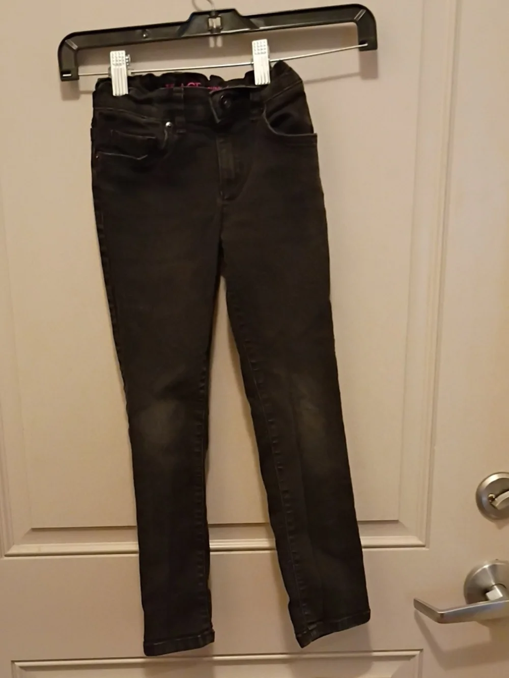 Children's Place Girl's Skinny Black Jeans With Elastic Waist Size 6X/7